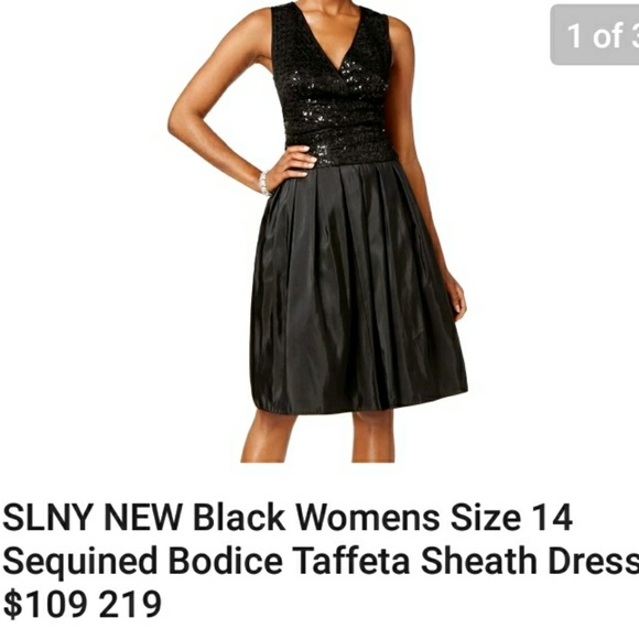 🎀Clearance🎀 NWT Gorgeous sequin taffeta cocktail prom dress Wedding Guest - Picture 3 of 6